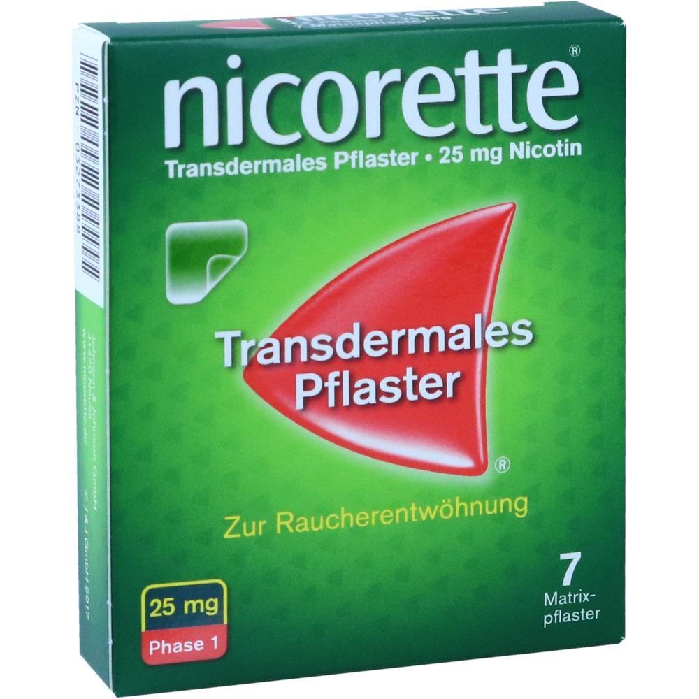 Packung mit Nikotinpflastern zur Raucherentwöhnung.